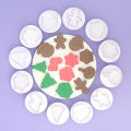 Kulai decorative white plastic stamper opp christmas simulation biscuit mold baking four-piece christmas spring mold. 