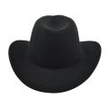 (NEW)Black Cowboy Hat Jazz Knight Hats Felt Hats With Bull Shaped Decor Grassland Country Hat Sombrero.