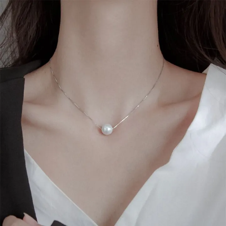 Korean%20Girls%20Ins%20Pearl%20Necklace%20Pendant%20Clavicle%20Chain%20-%20Image%205