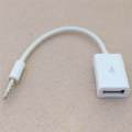 3.5mm Male AUX Audio Plug to USB 2.0 Female Converter Cable Cord for Car MP3.