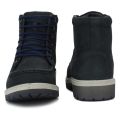 Woodland Solid Nubuck Leather High-Top Flat Boots - 2660117 DNAVY. 