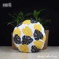 Exclusive Round Cushion Cover, Black & Yellow (14″x14″), Only Cover. 