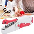 Portable Handheld Sewing Machine, Mini Electric Double Needle DIY Sewing Machine, for Making Crafts or Small Objects in Daily Life (Red). 