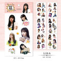 Lisa's handbook sticker 1 book of 6 sheets of 98*194mm powder ink member peripheral stationery stickers transparent and paper stickers. 