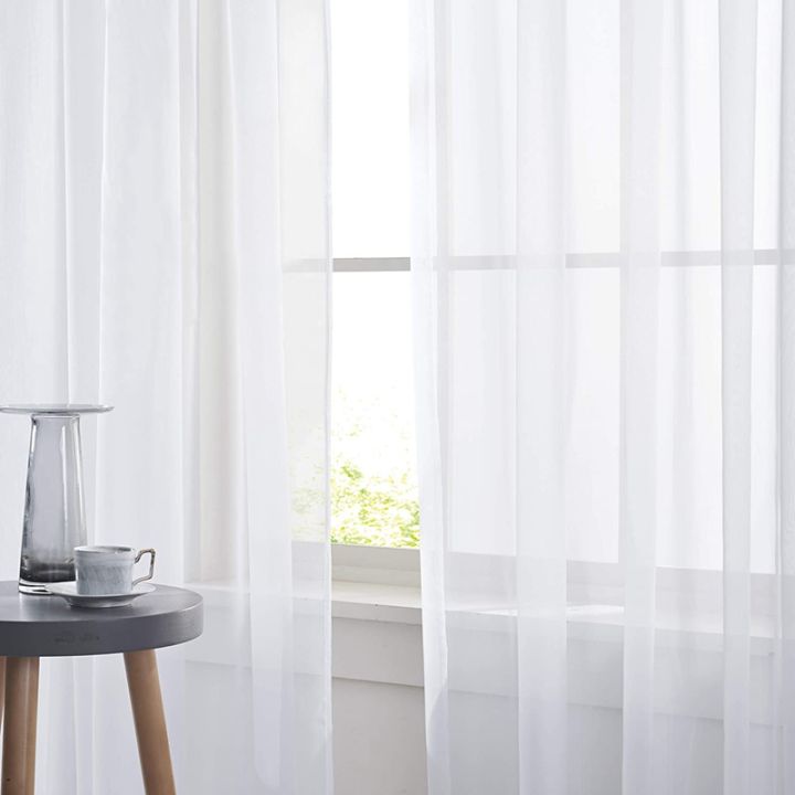 Window%20White%20Sheer%20Curtains%2084%20Inches%20Long%202%20Panels%20Sheer%20White%20Curtains%20Clear%20Curtains%20Basic%20Rod%20Pocket%20Panel%20-%20Image%204