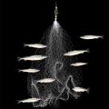 Portable Fishing Net Trap Luminous Bead Copper Spring Shoal Netting Fishnet Tackle No Need Hook Fishing Outdoor Fish Tools.