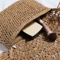 Summer Tassel Straw Shoulder Bag for Women Paper Rope Hook Hand-woven Casual Handbags Beach Travel Girls Crossbody Flap Bags. 