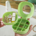 Portable Jewelry Box Double-layer Storage Box Small Exquisite Travel Jewelry Ring Earrings Stud Jewelry Box.