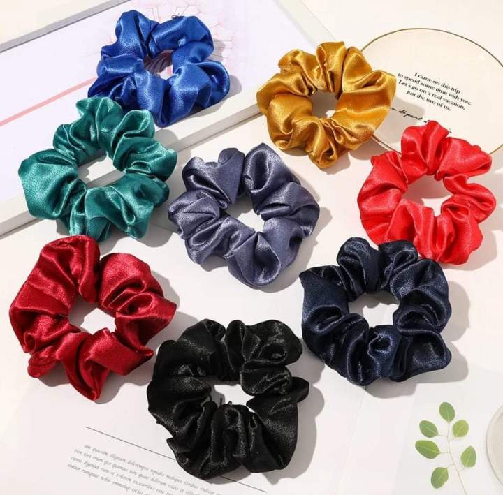 5Pcs/Set%20Matte%20Small%20Intestine%20Hair%20Ring%20Silky%20Satin%20Hair%20Scrunchies%20Simple%20Versatile%20Ponytail%20Holder%20Sweet%20Solid%20Color%20Headwear%20-%20Image%202
