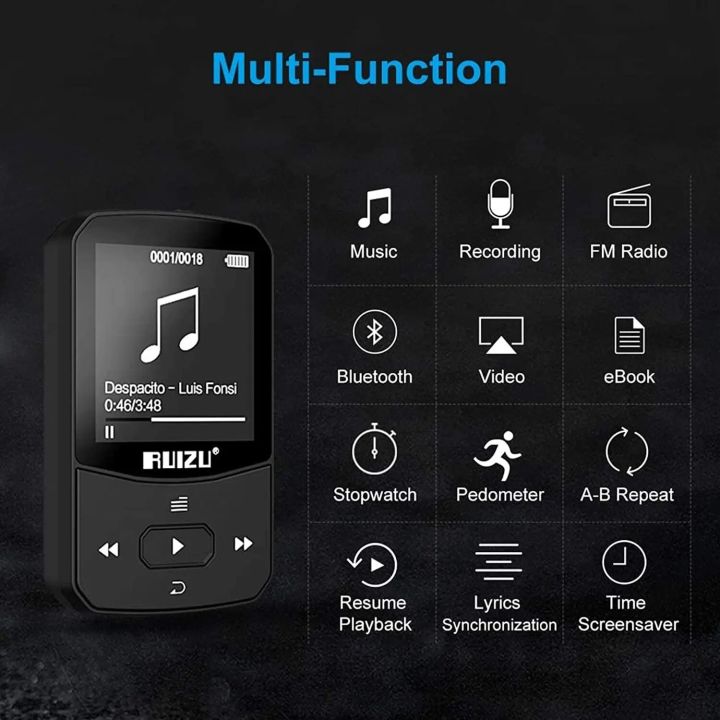 RUIZU%20X52%20Sport%20Bluetooth%20MP3%20Player%20Portable%20Clip%20Mini%20Music%20Walkman%20With%20Screen%20Support%20FM,Recording,Clock,Pedometer%20Radio%20-%20Image%206