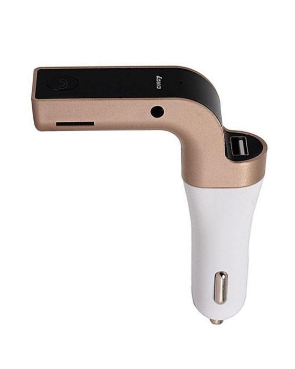 CAR%20G7%20Bluetooth%20Car%20Kit%20FM%20Transmitter%20MP3%20Music%20Player%20USB%20Charger%20-%20Gold%20and%20Black%20-%20Image%203