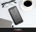 lthmy for OnePlus 6T Case Carbon Fiber TPU Soft Silicone Back Cover Armor Phone Case Casing.