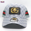 White half Net GG Metal Logo Premium Imported Cap. 