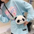 Smart Cute Plush Crossbody Bag Panda Backpacks One Shoulder Diagonal Wallet Stuffed Toy Coin Purse Kids Birthday Gift. 