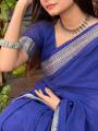 Most Popular Trendy Halfsilk Kantha Stitch Saree With Blouse Piece.