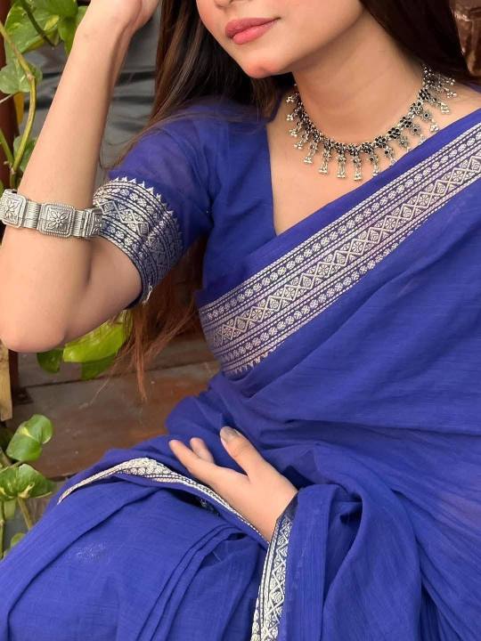 Most Popular Trendy Halfsilk Kantha Stitch Saree With Blouse Piece