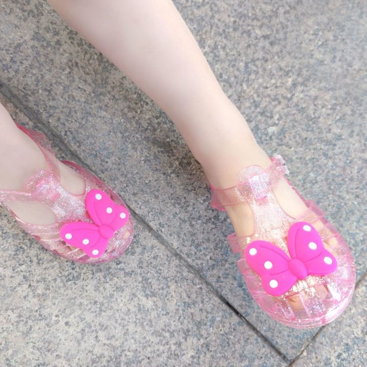 Summer%20Internet%20Hot%20New%20Girls'%20Sandals%20Closed%20Toe%20Jelly%20Roman%20Children%20Toddler%20Polka%20Dot%20Bow%20Princess%20Beach%20Shoes%20-%20Image%203