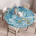 Amazon Cross Border Round Marble Table Cover Tablecloth Printed Dinner Round Tablecloth Waterproof Elastic Table Cover.