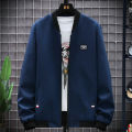 Men's Casual Long Sleeve Zipper Baseball Collar Bomber Jacket, Chic And Trendy Regular Fit Windbreaker Jacket For Spring. 