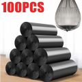 100PCS Biodegradable Kitchen Disposable Trash Bags Black Plastic Thickening Privacy Large Garbage Bag Garbage Tin For Bathroom. 