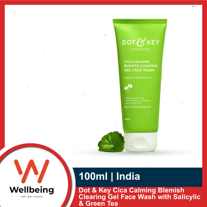 Dot & Key Cica Calming Blemish Clearing Gel Face Wash with Salicylic & Green Tea 100ml
