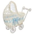 【Mary DAI Store】Wicker Hamper Pram Basket Flower Vase Storage Organizer Baby Shower Party Gifts Blue. 