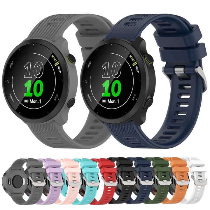 For%20Garmin%20Forerunner%20158%20/%2055%20Twill%20Silicone%20Watch%20Band(White)%20-%20Image%206