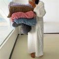 2023 Winter Women Home Clothes Jacquard Dress Flannel Sleepwear Night Dress Nightgowns Thickened Solid Color Plus Size Soft Warm.