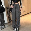 Y2K Women Streetwear Cargo Pants Casual Baggy Wide Leg Straight with Big Pockets Jogging Trousers Vintage Female Sweatpants. 