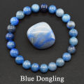 Natural Aquamarins Quartzs Beads Stone Bracelet Women Men Sky Blue Stone Round Beaded Bracelet Elastic Rope Energy Jewelry Gift.