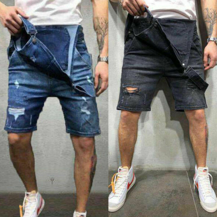 Mens%20Casual%20Denim%20Jeans%20Overalls%20Jumpsuit%20Dungarees%20Cargo%20Work%20Shorts%20Playsuit%20-%20Image%206