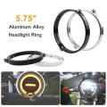 Universal 5.75 Inch Aluminum Round Headlight Housing Headlamp Trim Ring Mount Bracket Motorcycles. 