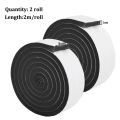 4M(2 Roll) Air Conditioner Insulation Foam Tape Sponge Window Sealing Strips Sound-Proof Weather Stripping Door Seal Gap Blocke.