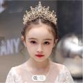 Ins Style Bridal Jewelry Hair Accessories Gold Black Three Colors Big Rhinestone Crown Headband. 