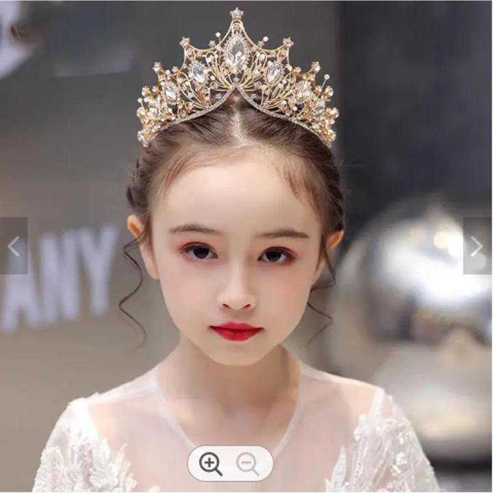 Ins Style Bridal Jewelry Hair Accessories Gold Black Three Colors Big Rhinestone Crown Headband