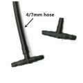 Five (5) Pieces Tee Connector 4mm size for 4/7 mm microtube drip irrigation feeder, drip extension line.. 