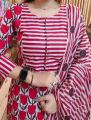 Unstitched Skin Print Cotton Three Piece For Woman.