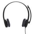 Logitech H151 Wired Headset, Stereo Headphones with Rotating Noise-Cancelling Microphone, 3.5 mm Audio Jack, In-Line Controls, PC/Laptop/Tablet/Smartphone - Black. 