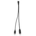 Black USB 3.0 Female to Dual USB Male Y Cable for 2.5 inch Hard Disk. 