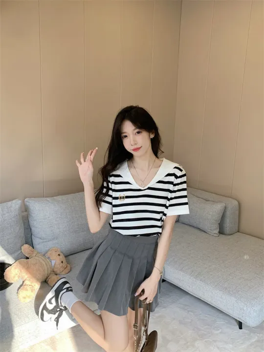 Summer%20Sweet%20Japanese%20Sailor%20Collar%20Ice%20Silk%20Stripes%20Knitted%20Short%20Sleeve%20T%20T-shirt%20Design%20Hot%20Girl%20Casual%20Top%20-%20Image%205