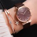 【Aesth Diary Store】(New) small fresh casual set watch 2024female bracelet watches women & girls party matching popular jewelry. 