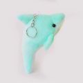Fashion Dolphin Plush Dolls Key Chains Ring Woman Bag Charms Keychain Faux Rex Rabbit Fur Pompom Toy Car Keyring Party Trinket.