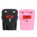 World Travel Adapter Dual 2 USB Plug Charger Power Converter Adaptor Pink.