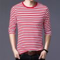 Navy style long-sleeve shirt men T-shirt o-neck stripe t shirt men shirt navy vintage basic 95% cotton shirt.