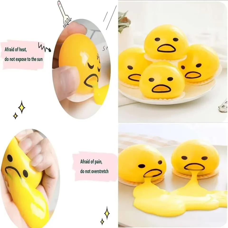 Cute Lazy Egg Yolk Puking Sucking Stress Ball Puking Egg Yolk