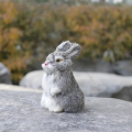 Realistic Faux Bunny Fur Model Animal Figurine Decor Simulation Bunny Fur A. 