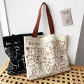 Canvas Bags Handbag For Women Shopper Cute Cat Tote Bag With Zipper Designer Bag Cartoon Shoulder Bags. 