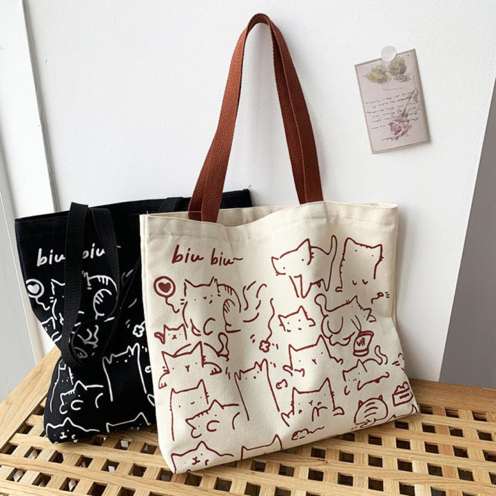 Canvas%20Bags%20Handbag%20For%20Women%20Shopper%20Cute%20Cat%20Tote%20Bag%20With%20Zipper%20Designer%20Bag%20Cartoon%20Shoulder%20Bags%20-%20Image%205