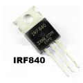 A Class IRF840 IRF 840 500V 8A 75W TO-220 N-Channel Power MOSFET 3 Pin IC Power Transistor Field Effect MOSFET IC Electronic Components Electrical Circuitry Parts. 