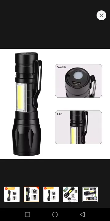 Rechargeable%20Flashlight%20Torch%20LED%20USB%20Portable%20Torches%204%20Modes%20Zoom%20Mini%20Camping%20Lighting%20-%20Image%204